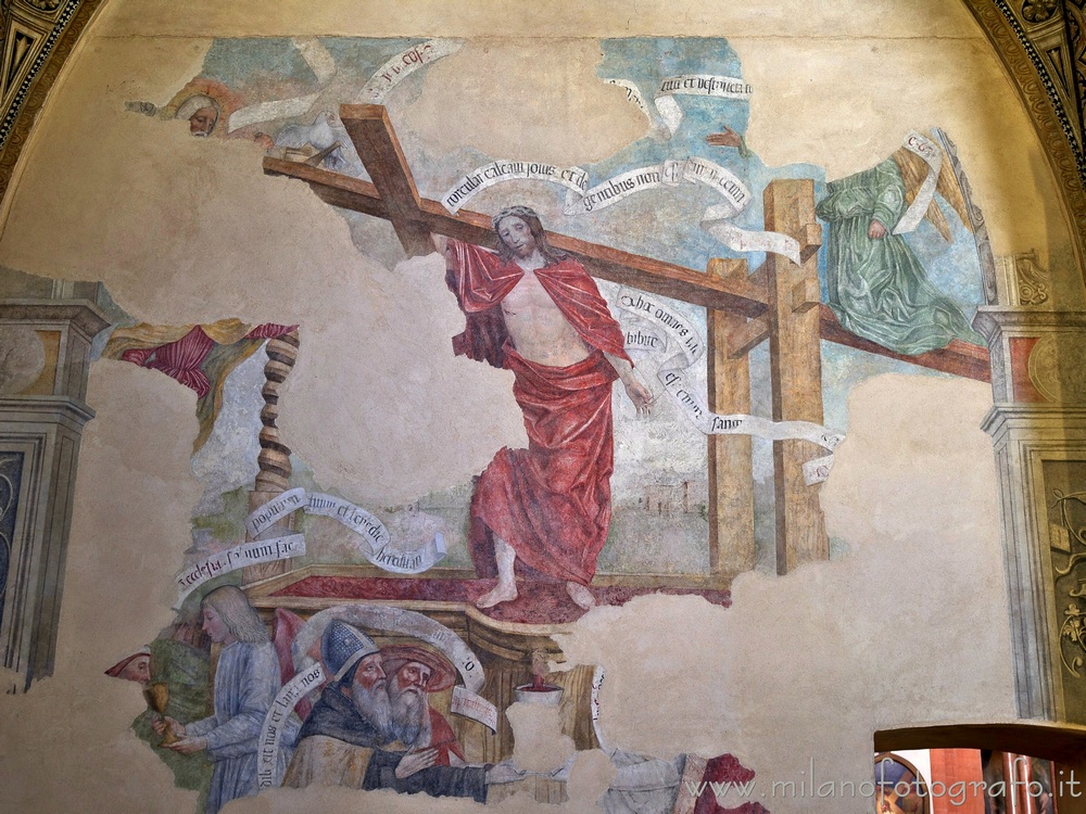 Milan (Italy) - Fresco of the Mystic Winepress in the Church of Santa Maria Incoronata